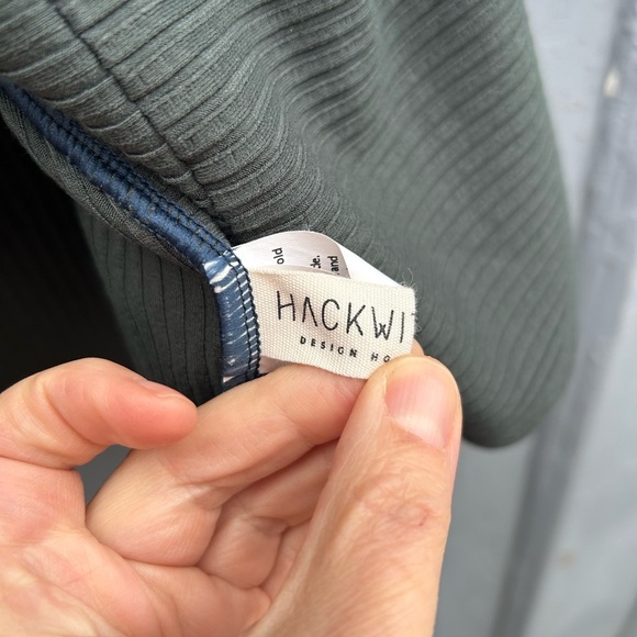 Hackwith Design House Khaki Ribbed Tee, 1/2 (size 1X/2X) - Picture 7 of 9